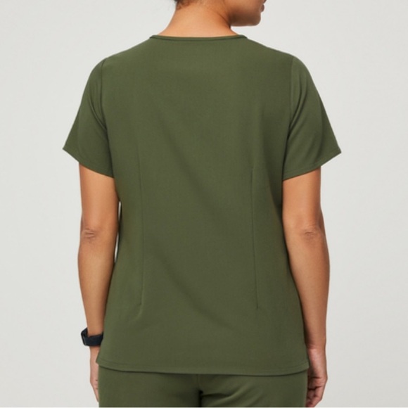 Figs Catarina Technical Collection Dark Olive Scrub Top Limited Edition Size XS - Picture 3 of 8